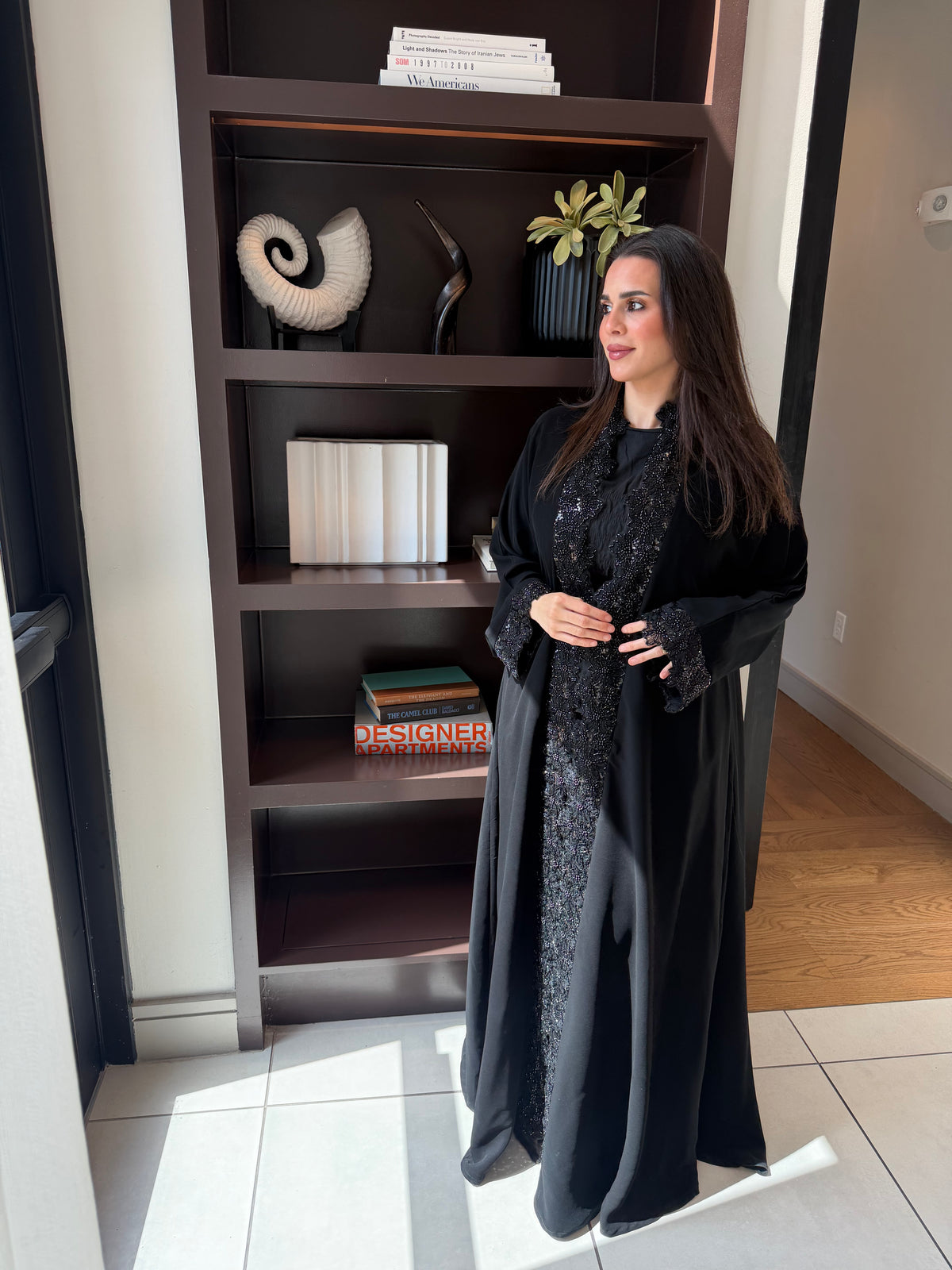 Black Embellished Luxury Abaya