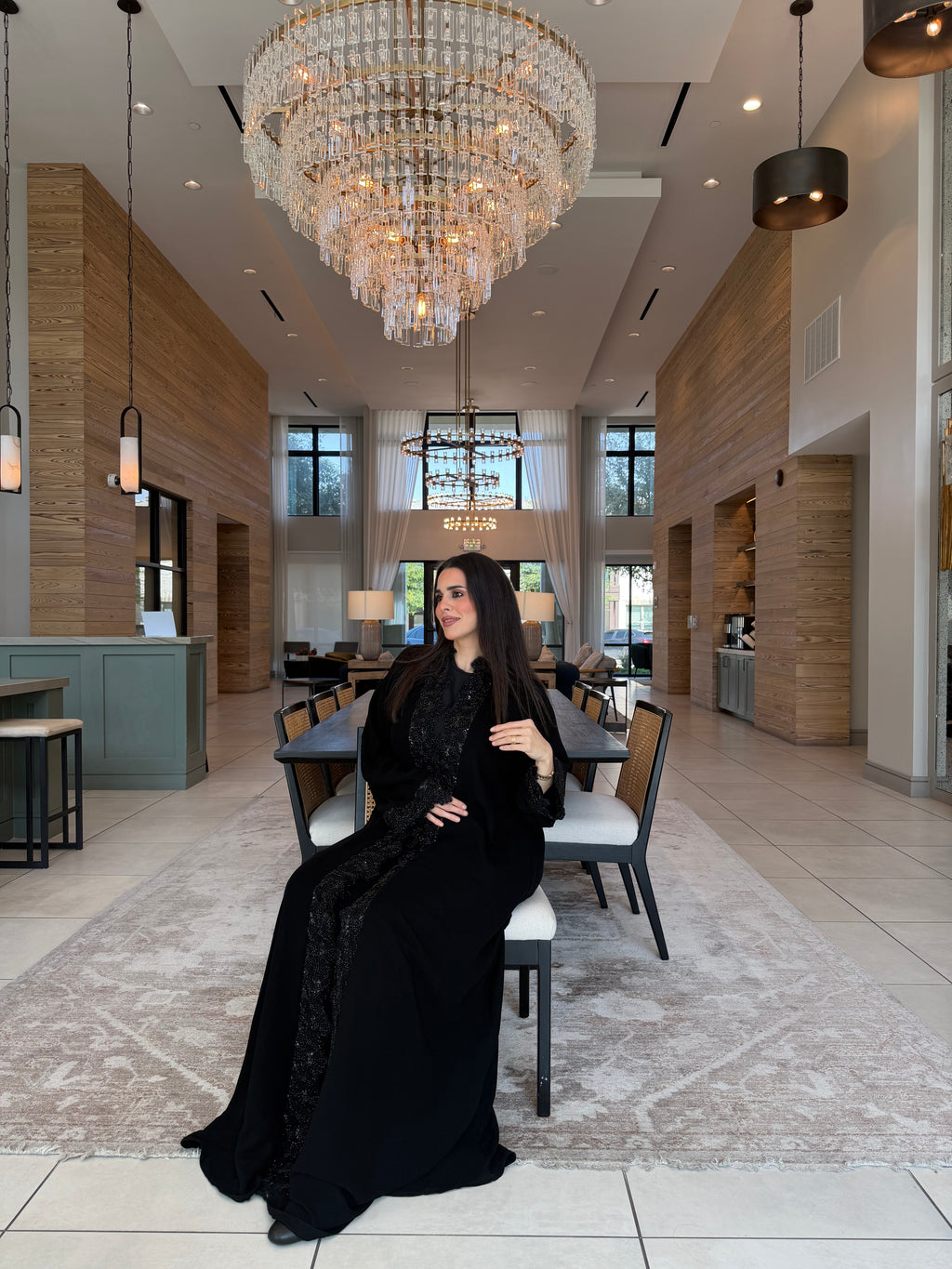 Black Embellished Luxury Abaya