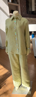 Sage Green Button-Up Two-Piece Set